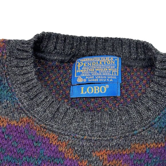 Vintage Pendleton LOBO Knitted Crew Neck Sweater Made In USA Mens Size L - Picture 2 of 8